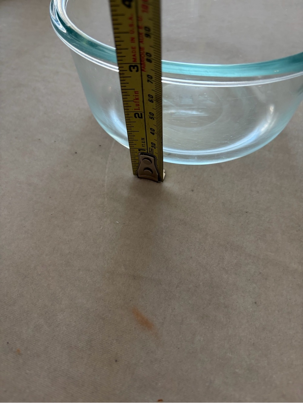 Pyrex Clear Glass Prep Bowls with Aqua Tint set of 3 - Picture 3 of 10